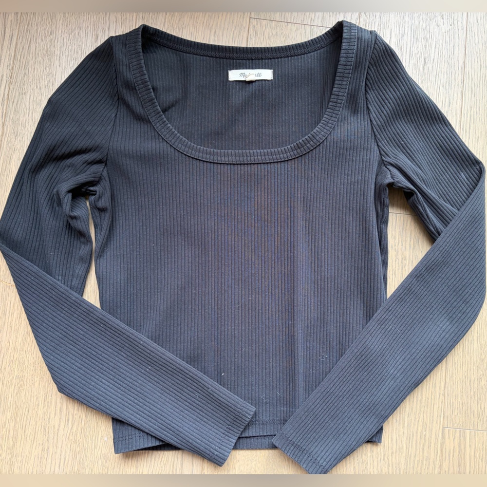 Madewell Ribbed Top in Charcoal